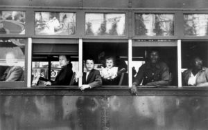 Image of people on Trolley by Robert Frank